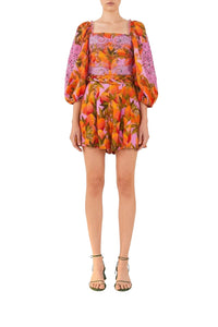 Blouse Mango macaws - Rose