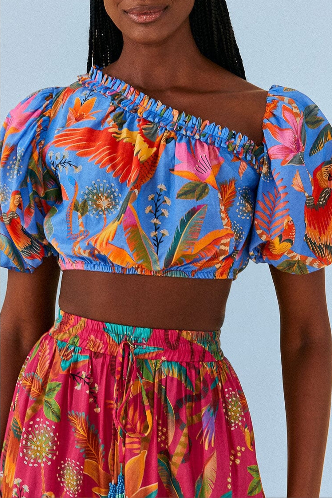 MEDIA OFF LINE_Blouse Party Macaw en coton - Multicolore