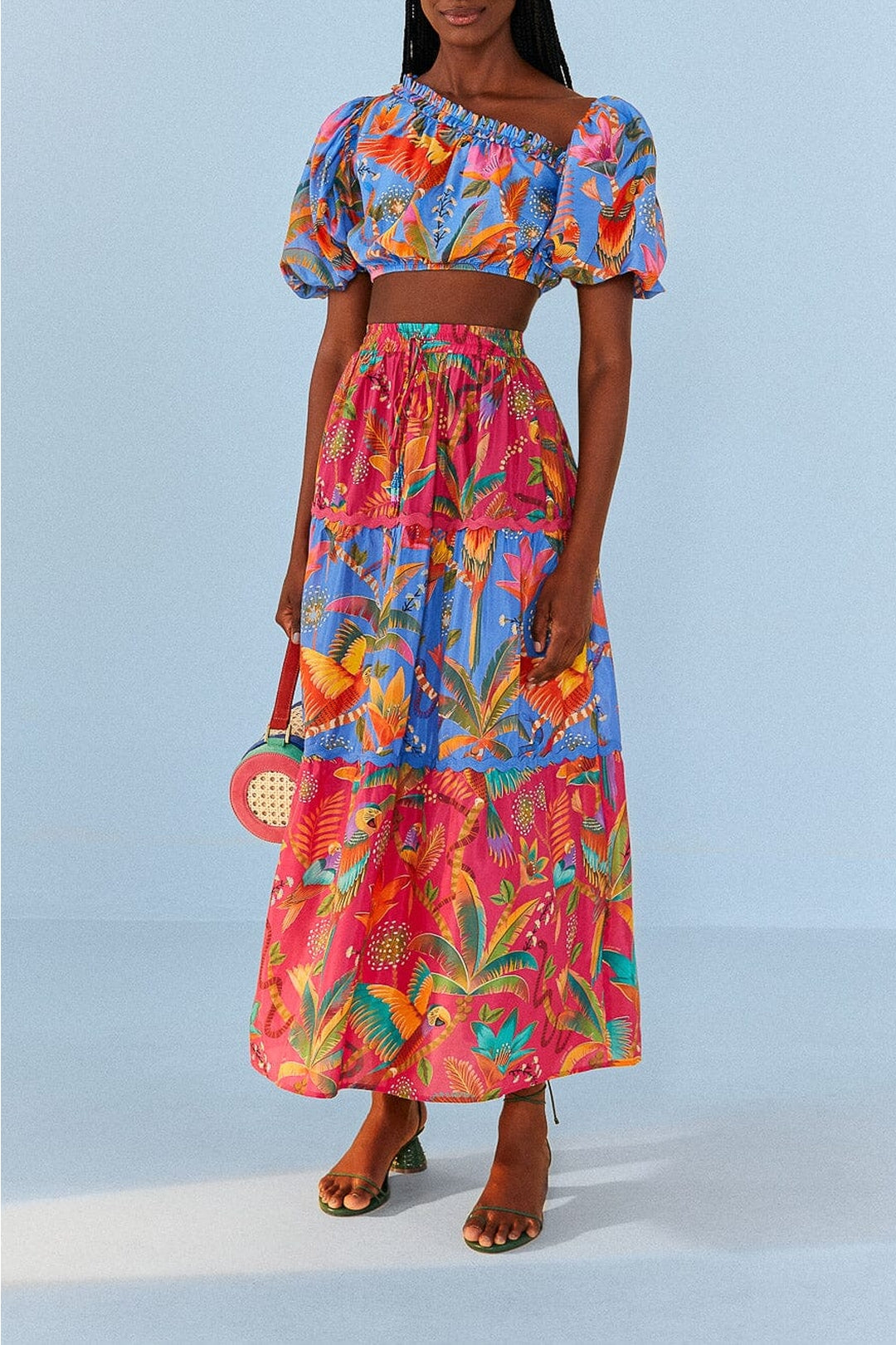 MEDIA OFF LINE_Blouse Party Macaw en coton - Multicolore