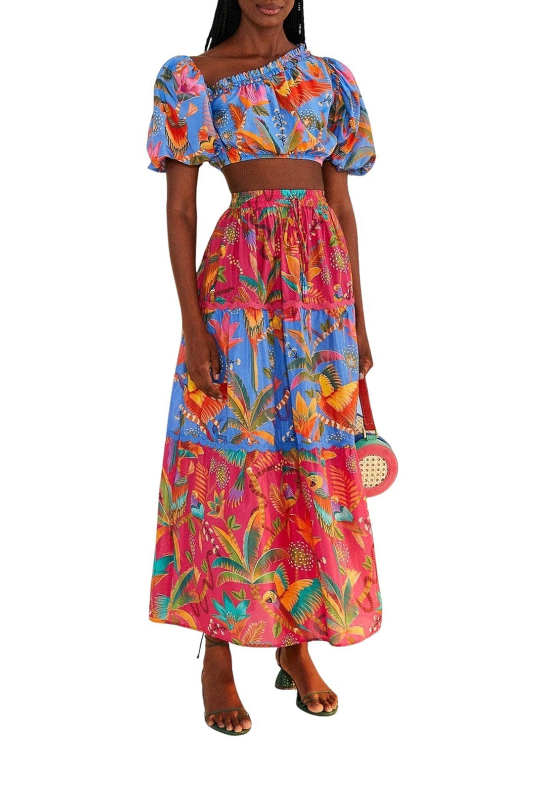 MEDIA OFF LINE_Blouse Party Macaw en coton - Multicolore