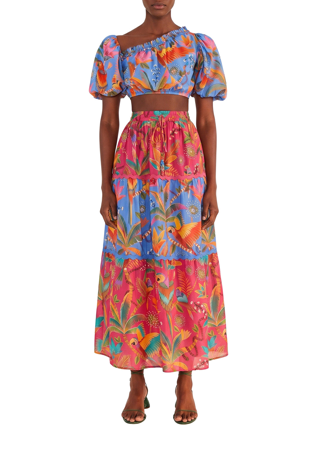 Blouse Party Macaw en coton - Multicolore