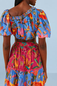 MEDIA OFF LINE_Blouse Party Macaw en coton - Multicolore