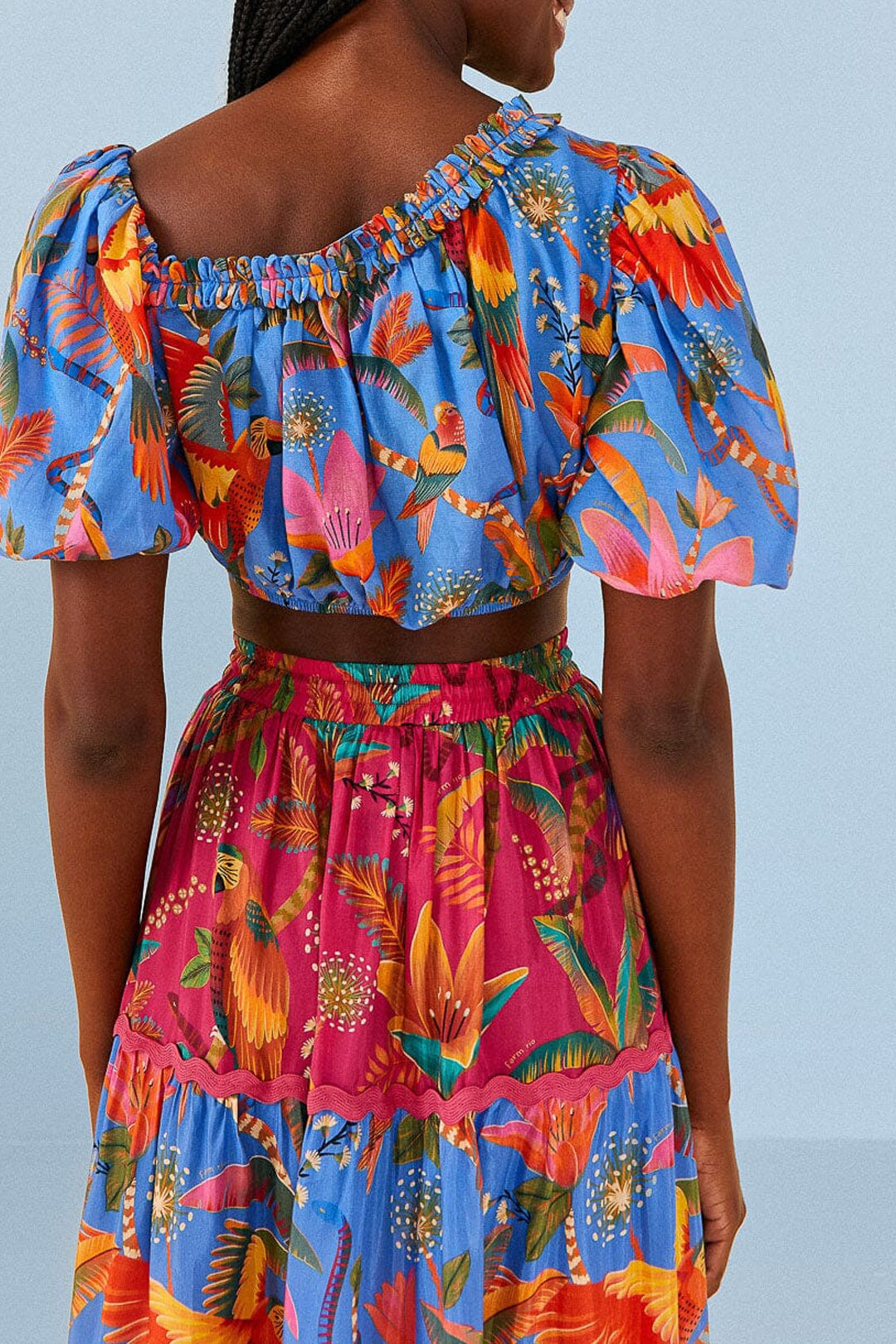 MEDIA OFF LINE_Blouse Party Macaw en coton - Multicolore