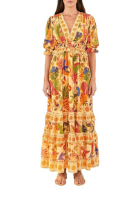 Robe longue Rio Tapestry - Jaune