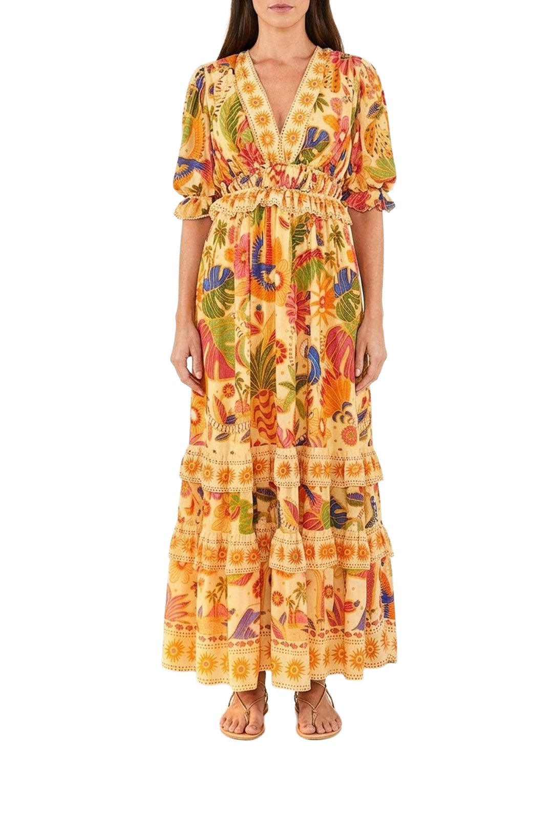 Robe longue Rio Tapestry - Jaune