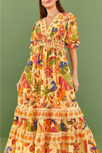 Robe longue Rio Tapestry - Jaune