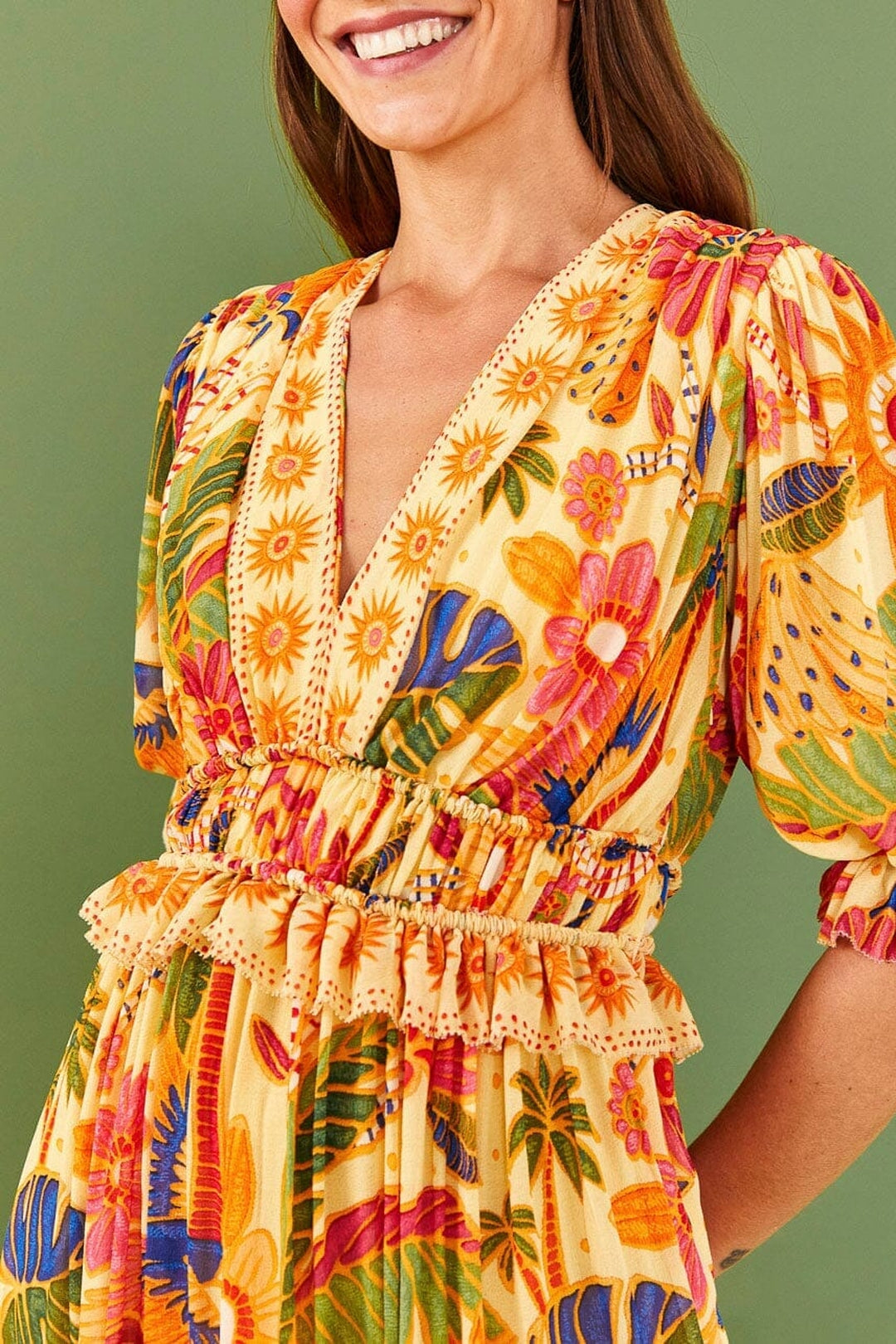 Robe longue Rio Tapestry - Jaune