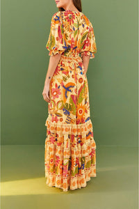 Robe longue Rio Tapestry - Jaune