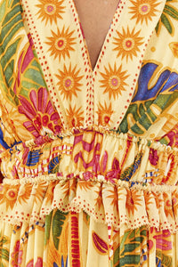 Robe longue Rio Tapestry - Jaune