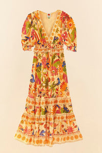 Robe longue Rio Tapestry - Jaune