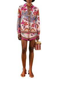 MEDIA OFF LINE_Chemise Macaw en lin - Rose