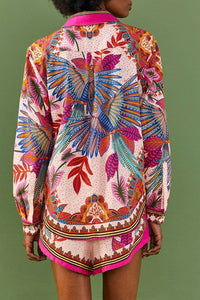 MEDIA OFF LINE_Chemise Macaw en lin - Rose