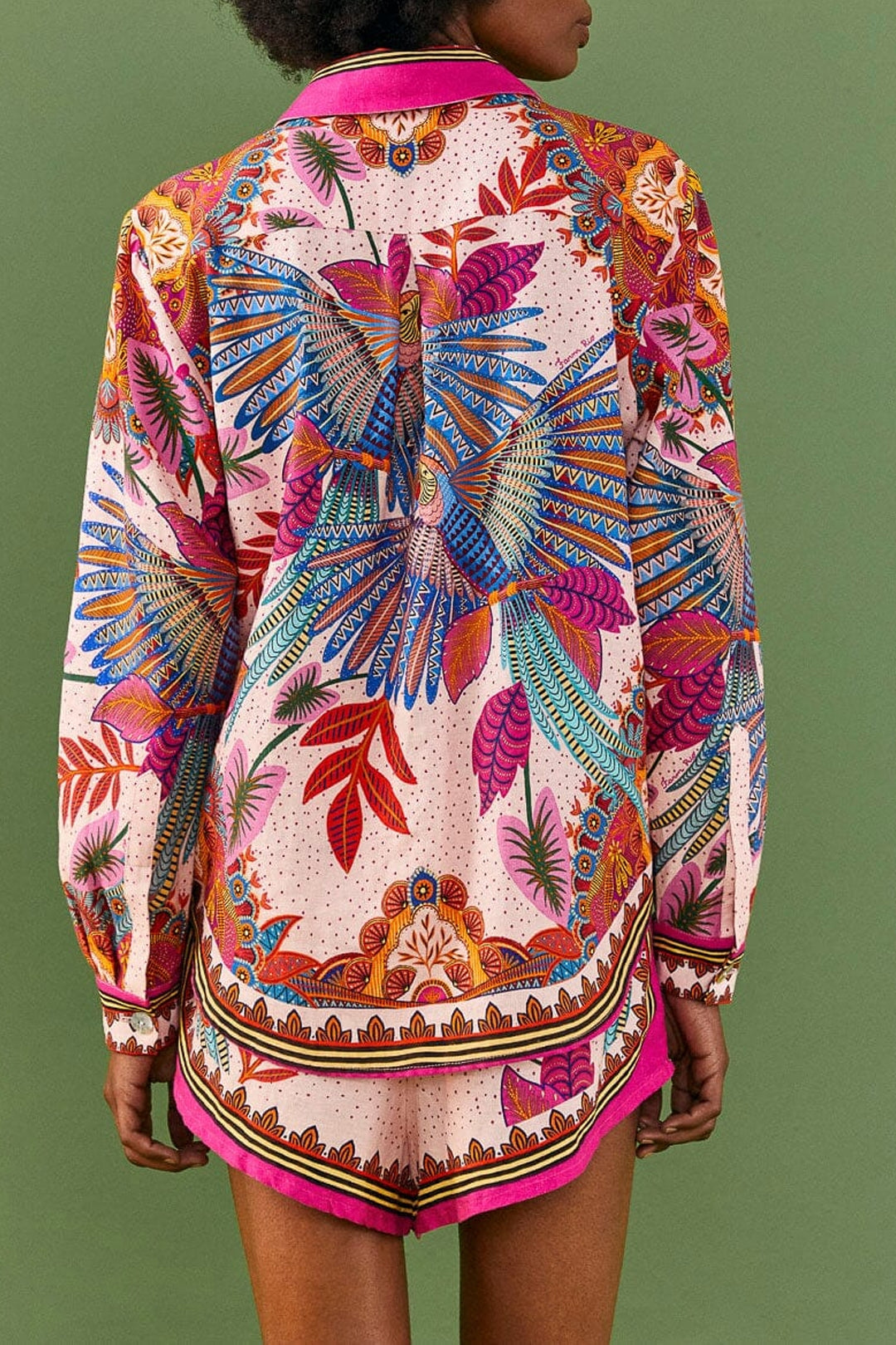 MEDIA OFF LINE_Chemise Macaw en lin - Rose