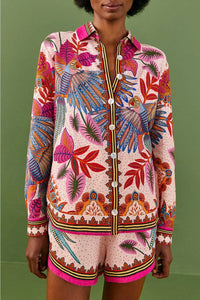 MEDIA OFF LINE_Chemise Macaw en lin - Rose