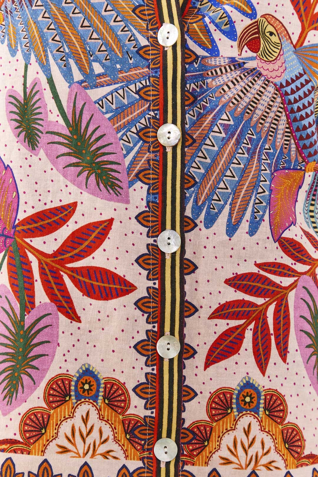 MEDIA OFF LINE_Chemise Macaw en lin - Rose