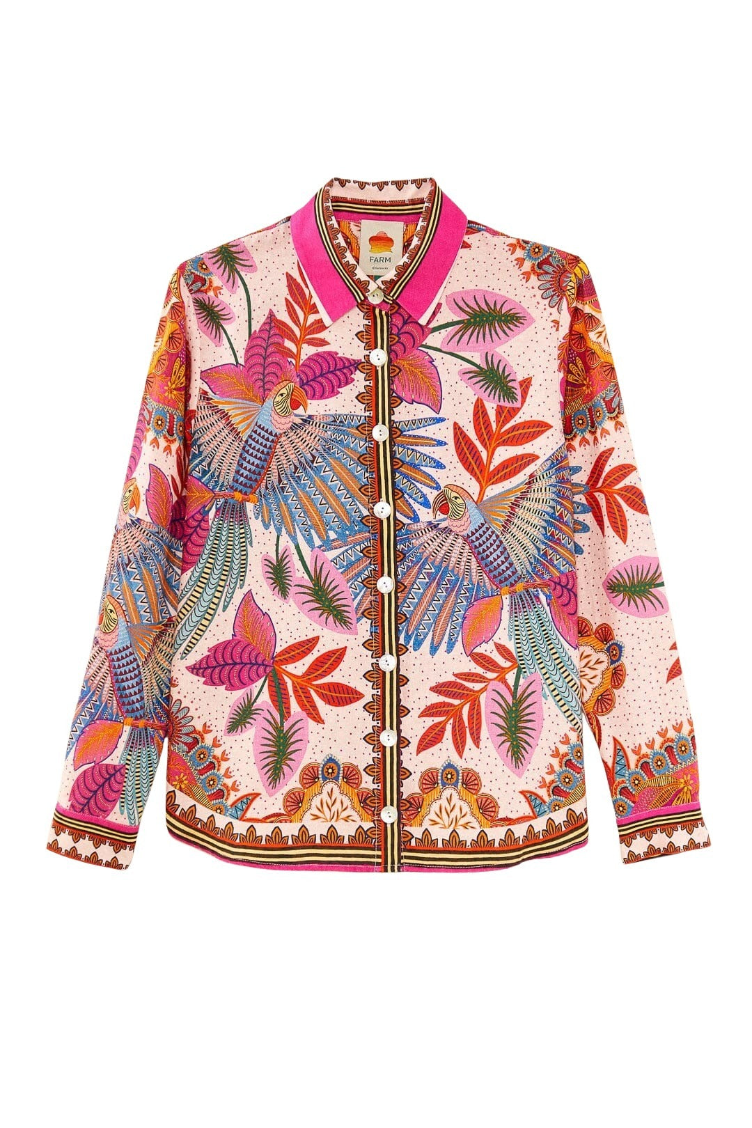 MEDIA OFF LINE_Chemise Macaw en lin - Rose