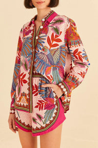 Short Macaw en lin - Rose