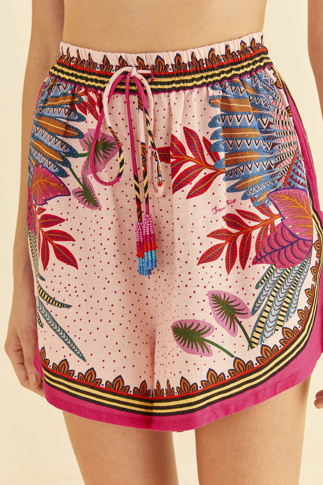 Short Macaw en lin - Rose