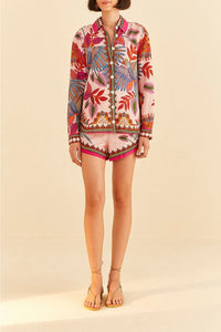 Short Macaw en lin - Rose
