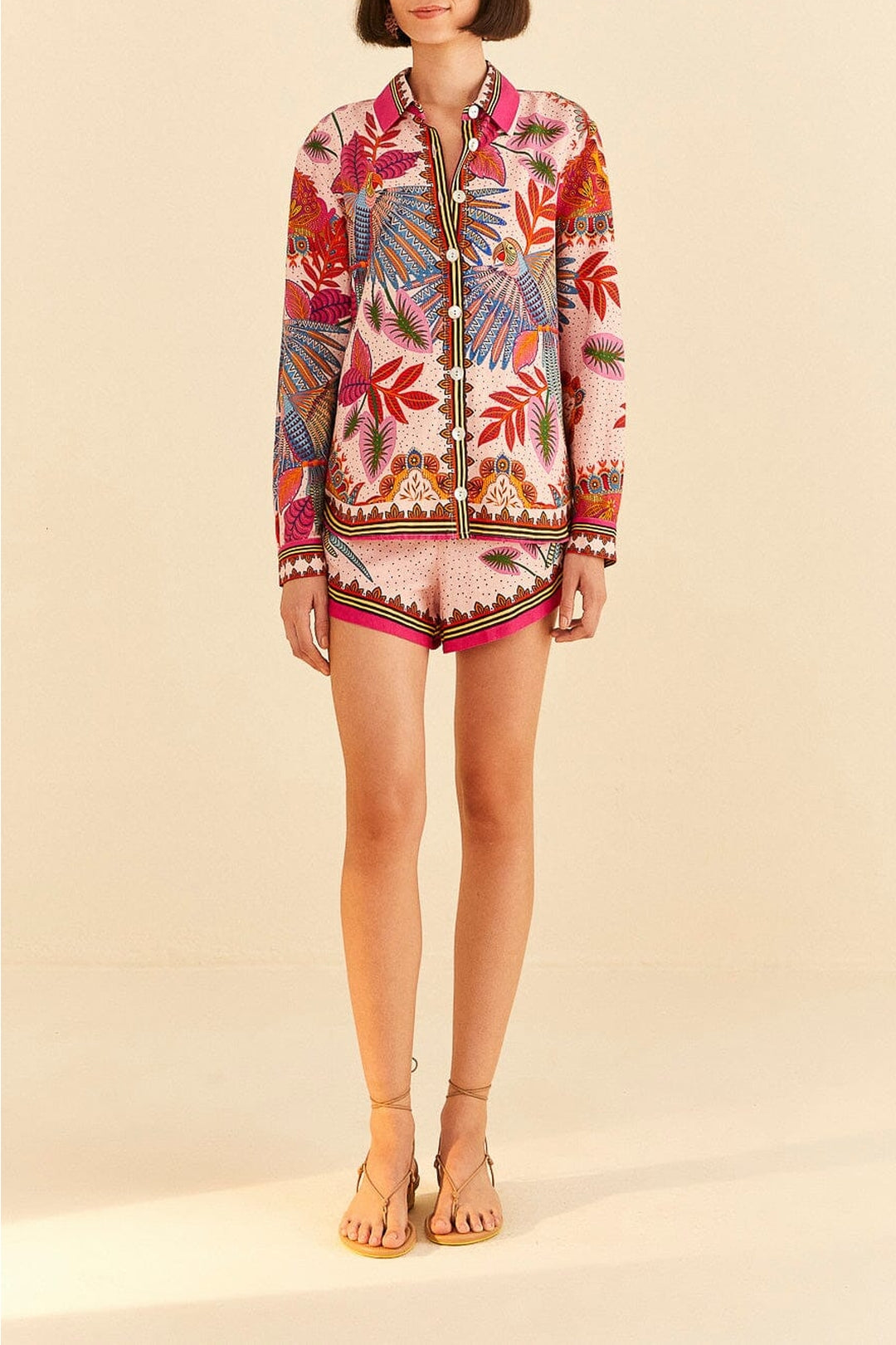 Short Macaw en lin - Rose