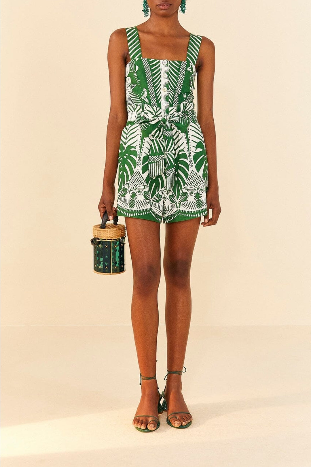 MEDIA OFF LINE_Combi-short Elegance Macaw en lin - Vert