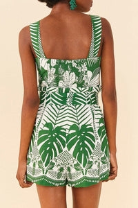 MEDIA OFF LINE_Combi-short Elegance Macaw en lin - Vert