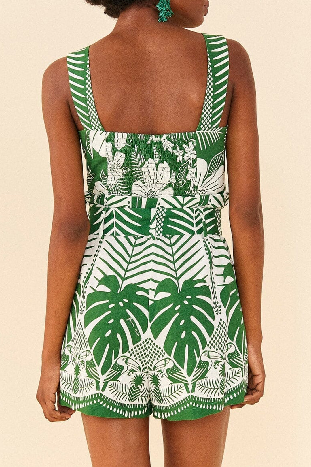 MEDIA OFF LINE_Combi-short Elegance Macaw en lin - Vert