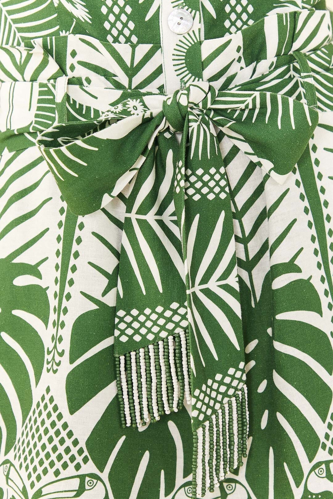 MEDIA OFF LINE_Combi-short Elegance Macaw en lin - Vert