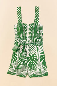 MEDIA OFF LINE_Combi-short Elegance Macaw en lin - Vert