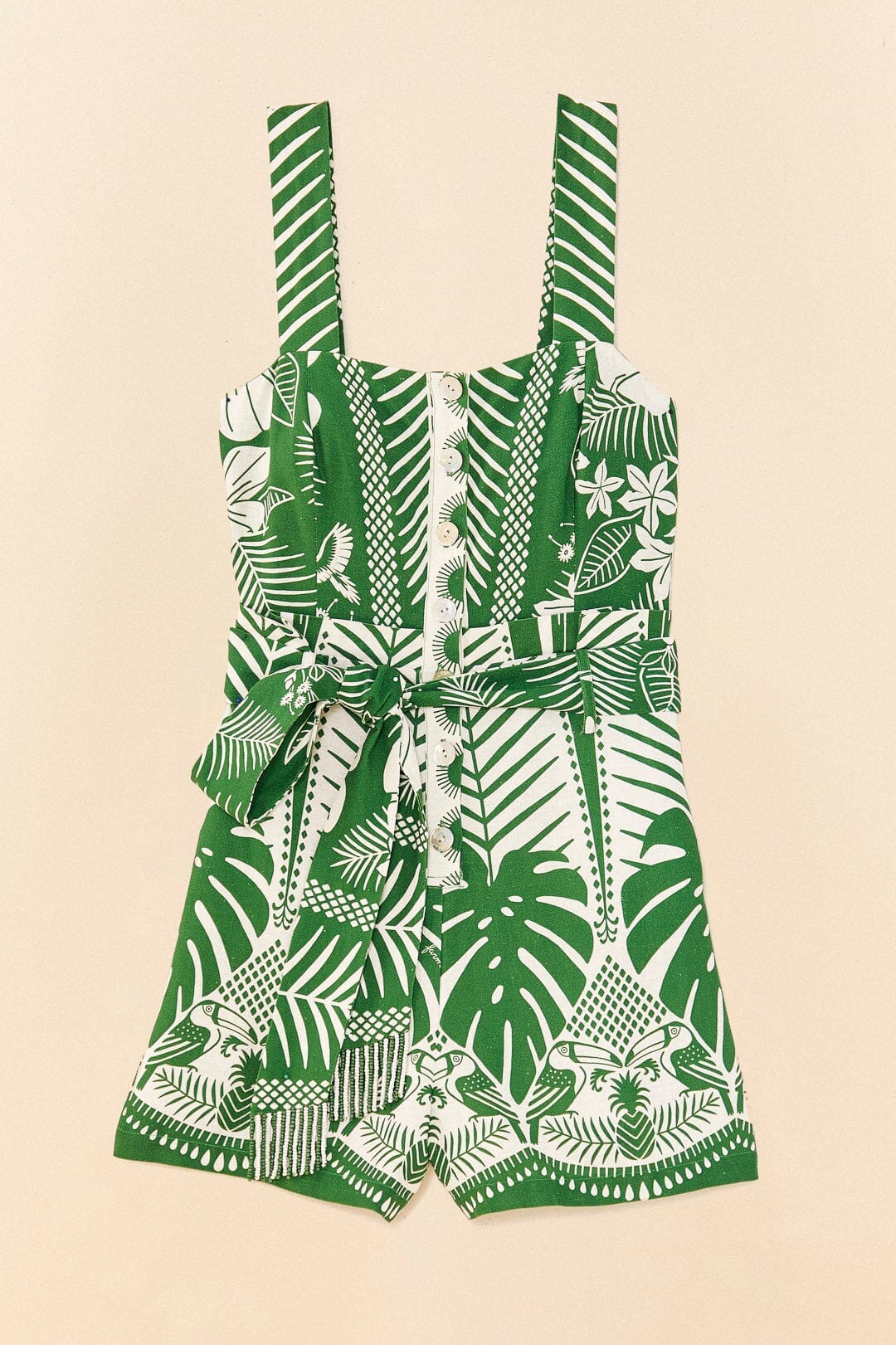 MEDIA OFF LINE_Combi-short Elegance Macaw en lin - Vert