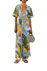 Combinaison Striped Bananas en coton - Bleu
