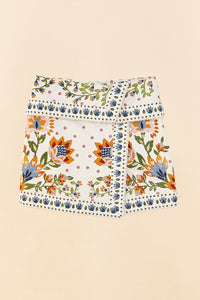MEDIA OFF LINE_Jupe Summer Garden en coton - Blanc