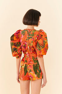 Short Garden Blooming en coton - Orange