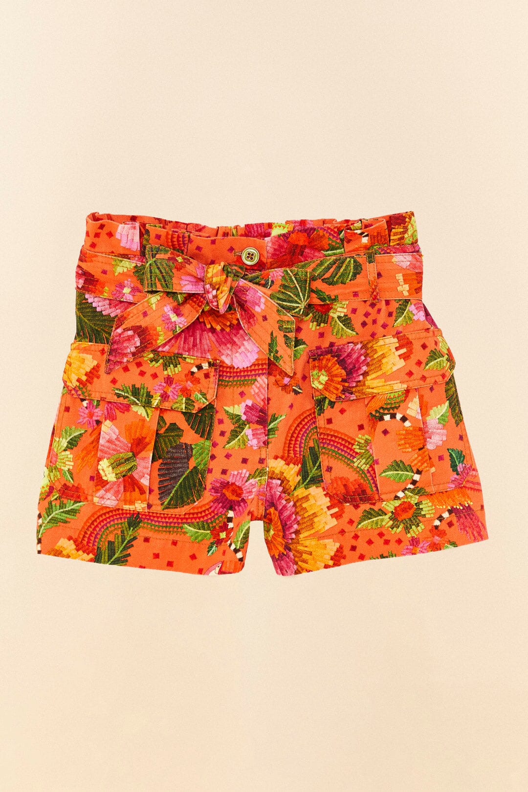Short Garden Blooming en coton - Orange