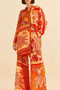 Pantalon Forest à multiple foulards - Orange