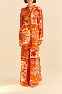 Pantalon Forest à multiple foulards - Orange