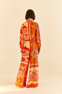 Pantalon Forest à multiple foulards - Orange
