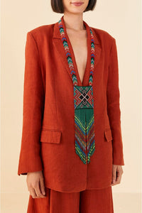 Blazer souple en lin - Rouge