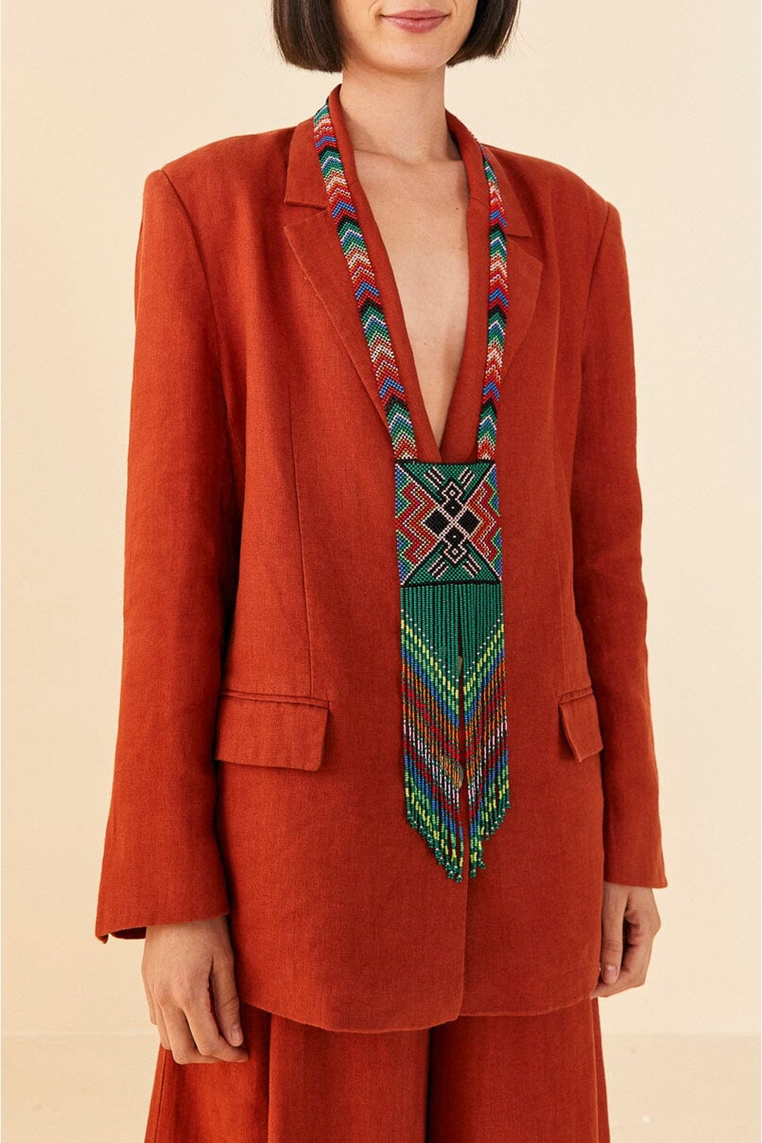 Blazer souple en lin - Rouge