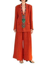 Blazer souple en lin - Rouge