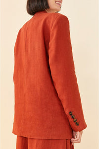 Blazer souple en lin - Rouge
