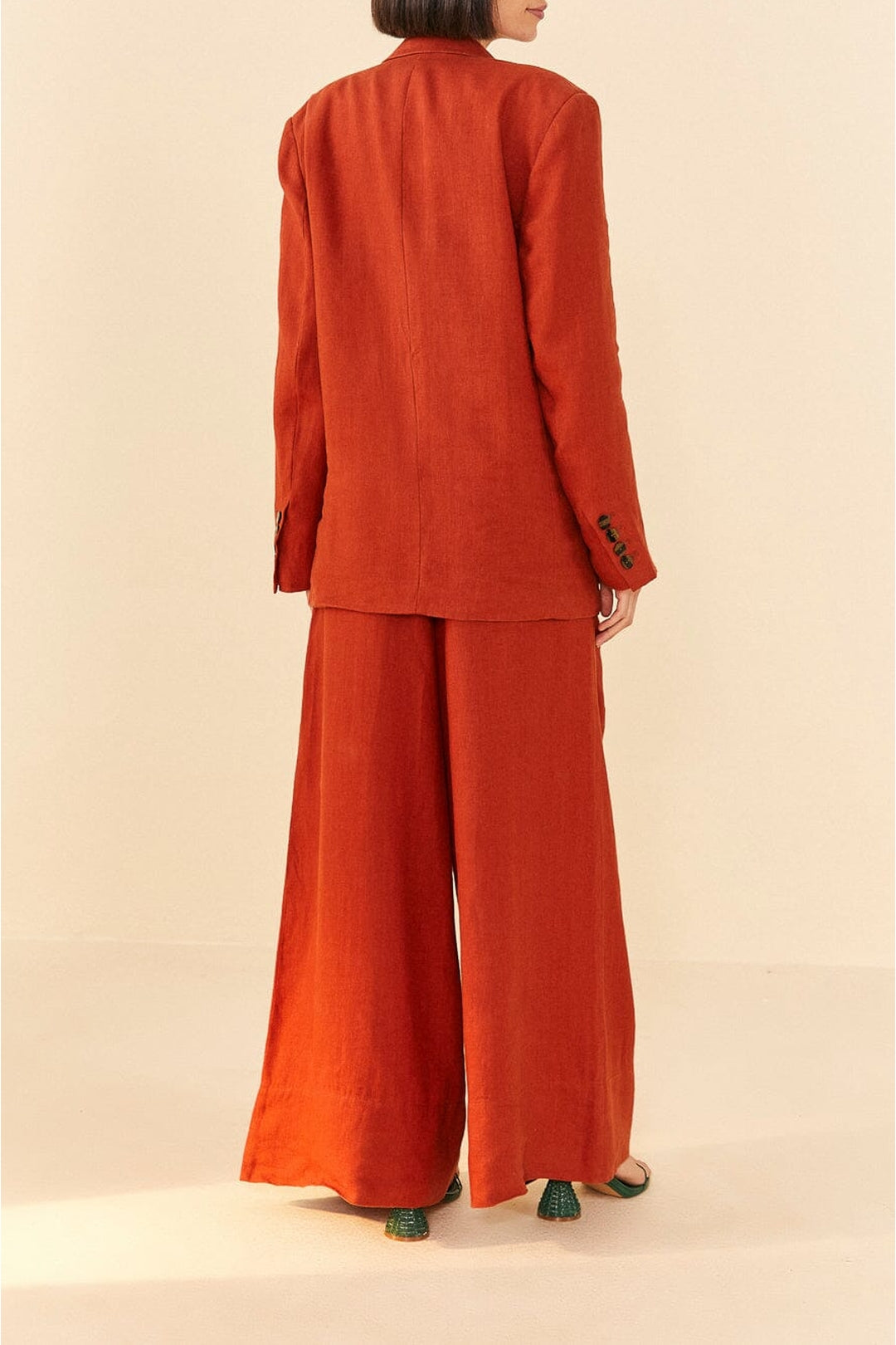 Blazer souple en lin - Rouge