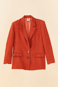 Blazer souple en lin - Rouge