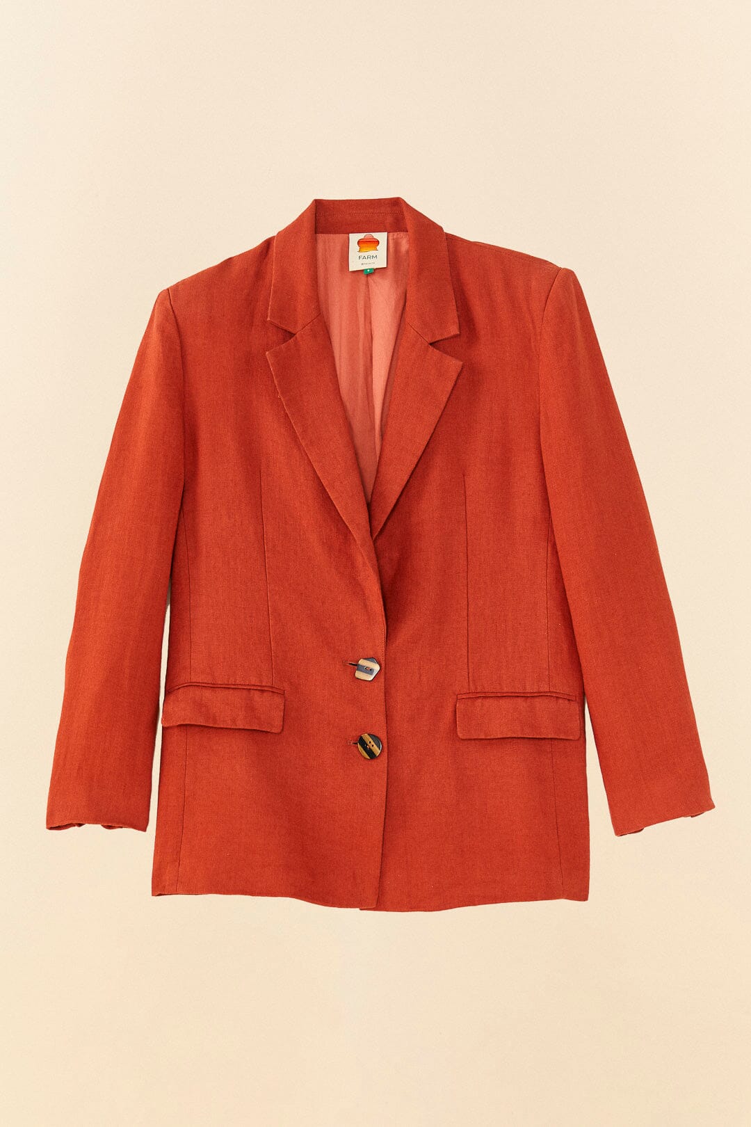 Blazer souple en lin - Rouge