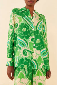 MEDIA OFF LINE_Chemise Tropicale à rayures - Vert