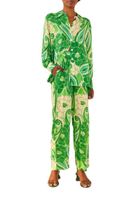 Chemise Tropicale à rayures - Vert