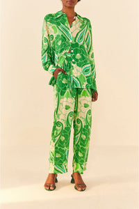 MEDIA OFF LINE_Chemise Tropicale à rayures - Vert