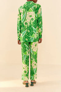 MEDIA OFF LINE_Chemise Tropicale à rayures - Vert