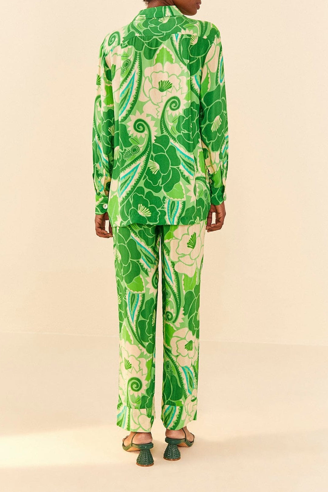 MEDIA OFF LINE_Chemise Tropicale à rayures - Vert