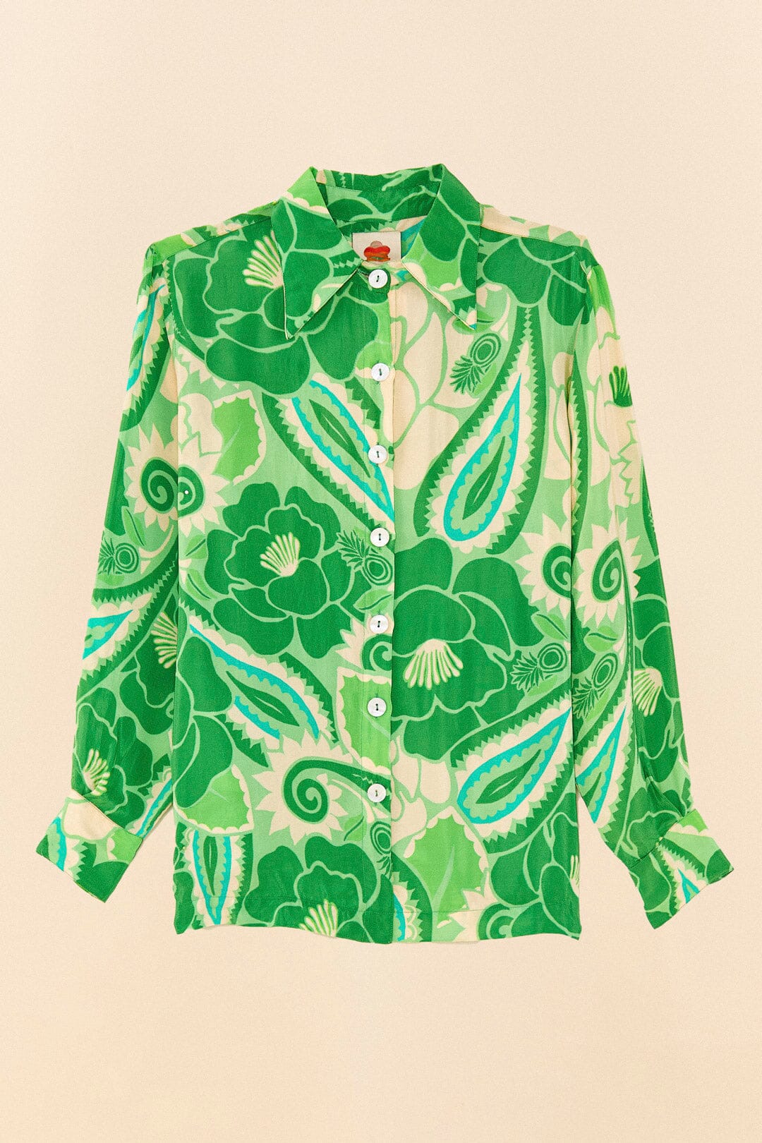 MEDIA OFF LINE_Chemise Tropicale à rayures - Vert